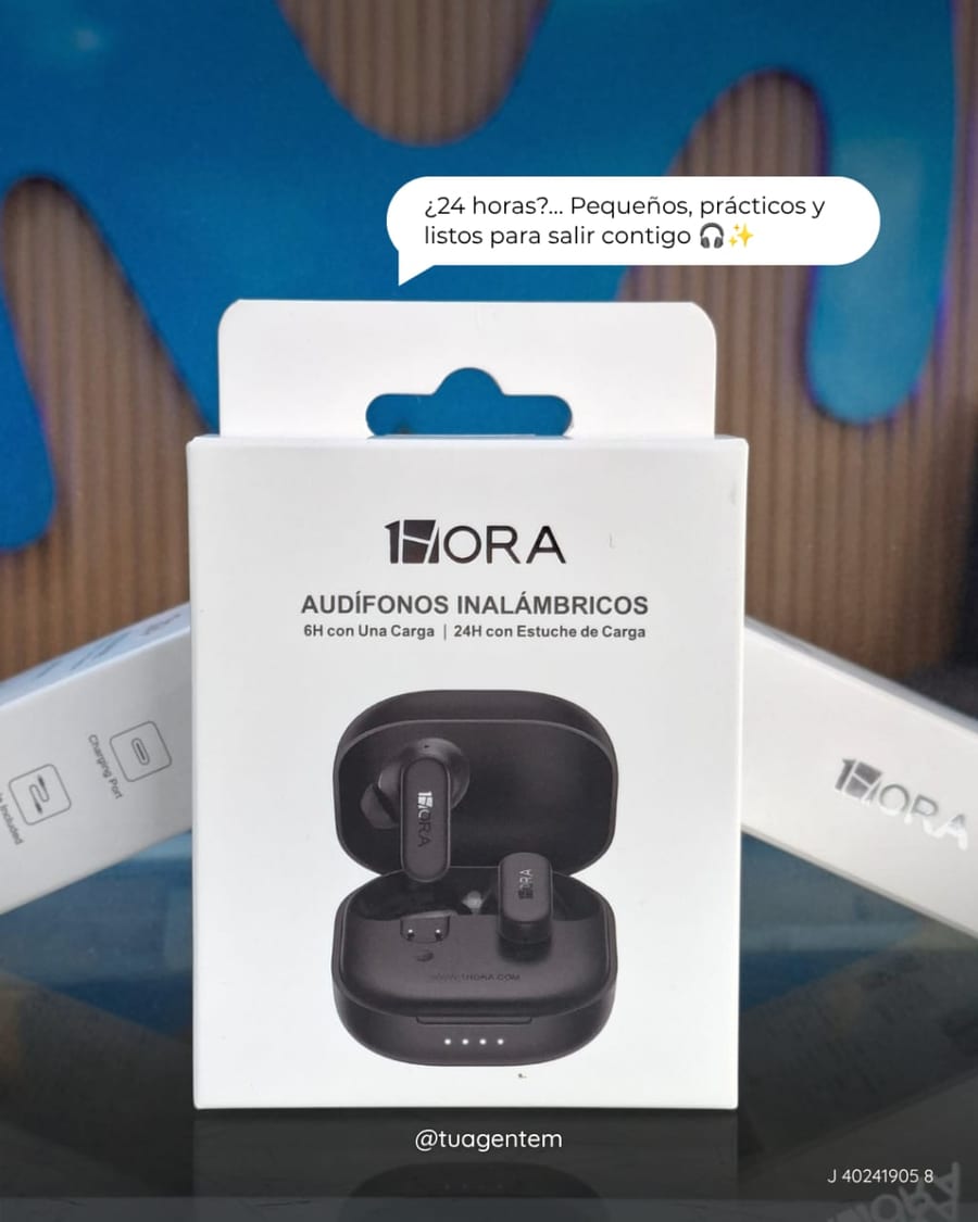 1HORA Audífonos inalámbricos · Negro